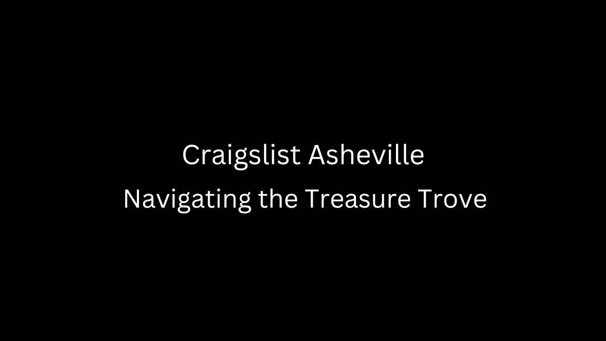 Navigating the Treasure Trove Exploring Craigslist Asheville